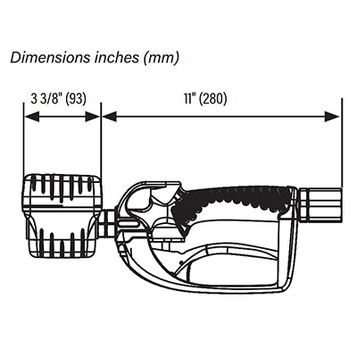Dimensions for HighFlo Metered Control Handles