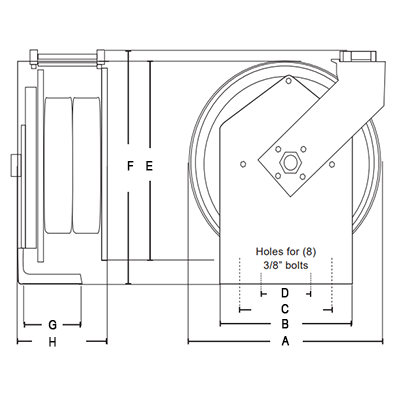 Dimensions for Classic Hose Reels